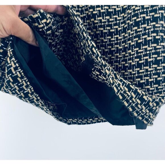 Loft Women’s Tweed Boucle Skirt Size 0 Straight Knit Pencil Black Tan Brown - Picture 6 of 7